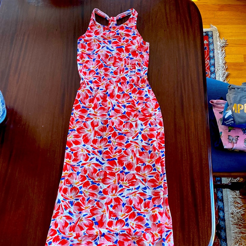 Hawaiian floral maxi dress